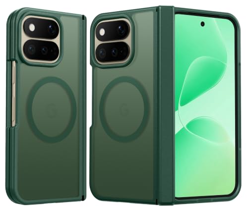 Image of FNTCASE for Google Pixel 11 Pro Fold Case, Hinge Protection, Translucent | Fit for Magsafe, 18FT Military Grade Drop Proof, Protective Tough Phone Cover, Anti Slip, Matte, Green