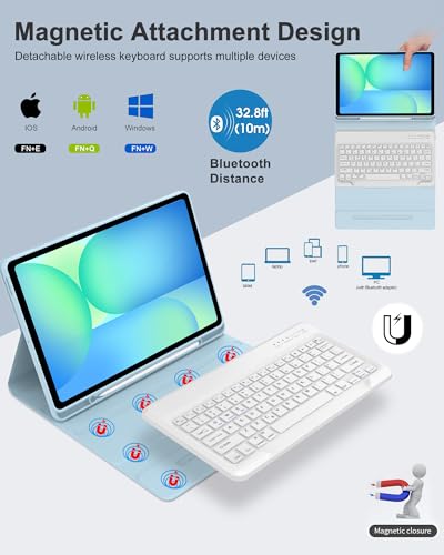 Image of for Samsung Galaxy Tab S11 Ultra Keyboard Case 14.6 inch 2025, Magnetically Detachable Wireless Bluetooth Keyboard, Multi-Angle Stand, PU Leather Folio Cover with S Pen Holder for Galaxy Tab S11 Ultra
