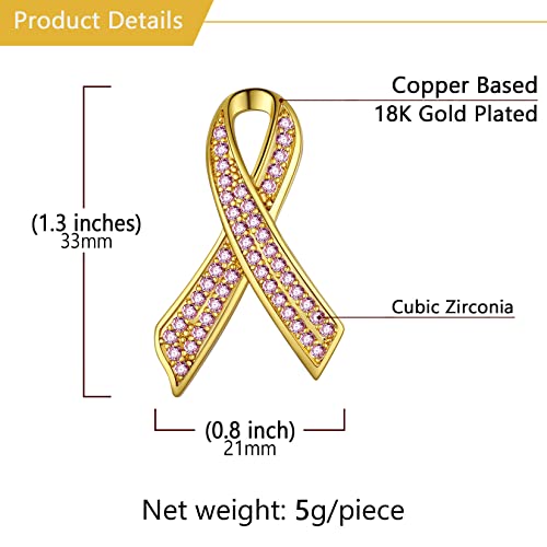 Image of U7 Brooches Jewelry for Women Men, Stainless Steel 18K Gold Plated Classic Feather /Flower /Tree of Life /Custom Photo /Breast Cancer Awareness Pink Ribbion Brooches and Pins for Wedding Dress or Party