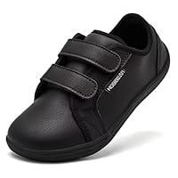 HOBIBEAR Kids Wide Barefoot Shoes Boys Girls Minimalist School Trail Running Walking Sneaker All Black