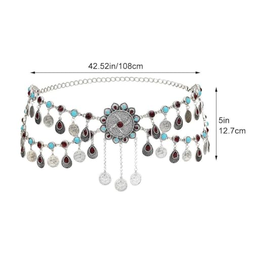Cadenas para vientre boho y cinturones de joyería corporal plata 7