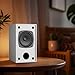 Elimavi Passive Bookshelf Speakers for Home Theater Surround Sound, Satellite Stereo Speakers with Classic Wood Grain for Record Player/Computer/TV, Wall Mountable, Cable Included, White