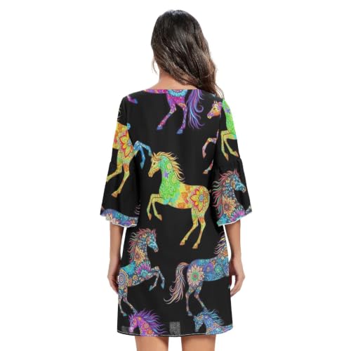 Robe imprimée d'été col V légère pour rester fraîche