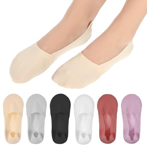 6 Pairs Invisible Silky Low Liner Socks Nylon No Show Sock Non Slip Thin Footies Low Cut Flat Socks for Lightweight Flats Loafers Sneakers - Main Image
