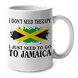 Lotacy I Don’t Need Therapy I Just Need To Go To Jamaica Coffee Mug 11oz, Gift Idea For Jamaica Lovers, Jamaican Souvenir