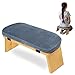 kowaku Meditation Bench, Kneeling Stool Chair with Soft Cushion for Extended Practice Folding Wood Prayer Bench, Prayer Stool, Gray Blue