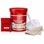 Jewellery Cleaner Solution 145ml – Professional All-Purpose At-Home Cleaning Dip for Silver, Gold, Platinum, Diamonds & Gemstones – Includes Polishing Cloth & Red velvet Pouch.