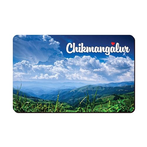 Image of Elegant Fridge Magnet with Themes |Rectangular Size Refrigerator Magnet with Magnetic Rubber Back | Pack of 1, 8.6cm X 5.4cm (Chikmangalur - Design 2)