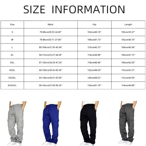 Mens Cargo Sweatpants Baggy Elastic Waisted Fleece Joggers, Loose Fit Open Bottom Athletic Sweat Pants for Mens with Pockets2