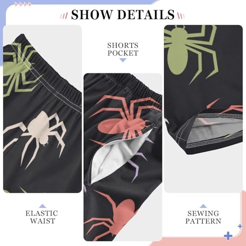 Colorful Spiders Boys Pants Boys Athletic Pants Long Pant for Boywith Pockets Wide-Leg Size 6-14Y4
