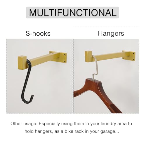 Ovov AL0819 6 Pack Gold Shelf Brackets 12 Inch Floating Shelf Bracket thumb #4
