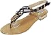 Produktbild Slanna - edle Sandale mit goldenen Metall-Applikationen Zehentrenner Lederoptik Damen Sommer Schuhe 36 37 38 39 40 41
