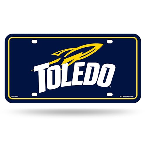 Rico Industries NCAA Toledo Rockets Metal Auto Tag 6" x 12" - Great for Truck/Car/SUV