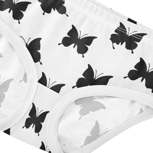 Black Butterfly White Cute Panties Girl Toddler Underwear Custom Cotton Animal Briefs Girls Undies 2t4