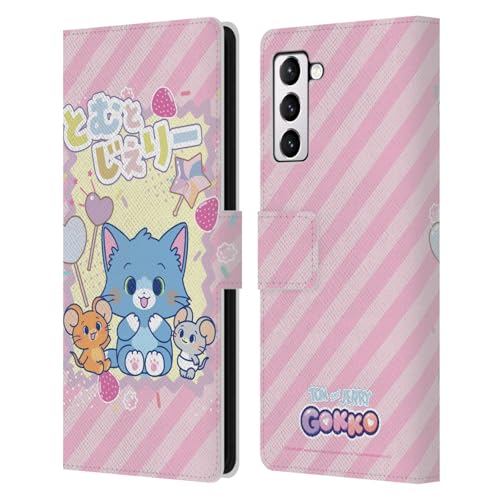 Étui portefeuille Galaxy S21 Plus Tom and Jerry en cuir résistant