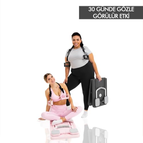 Çok Fonksiyonlu Egzersiz Aleti, Pilates Reformer, Direnç Bantlı, Ev Tipi Istasyon Tahtası, Zamanlayıcılı, Çorap Hediyeli, Siyah