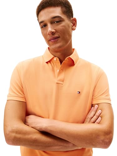 Image of Tommy Hilfiger Men's Short Sleeve Polo Shirts in Regular Fit With Stretch and Organic Pique Cotton