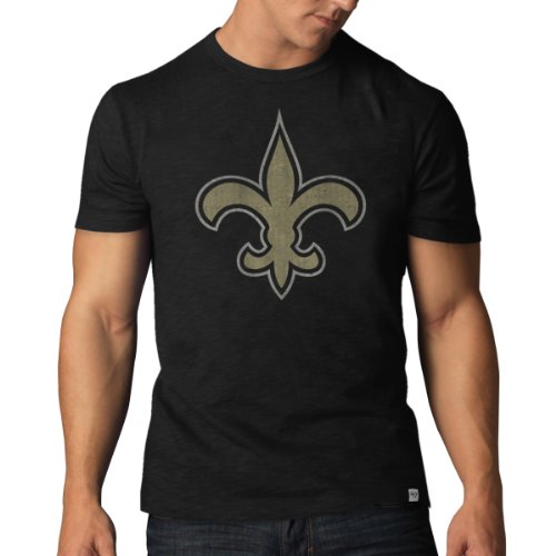 NFL New Orleans Saints Men's '47 Basic Scrum Tee, Jet Black, Small