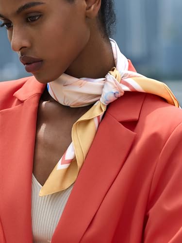 Cicy Bell Silk Square Satin Head Scarf for Women Medium Neck Sleeping Hair Bag Scarves 27.5"2