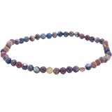WORLD WIDE GEMS Naturalny kamień szlachetny pieterzyt 4 mm | Okrągły fasetowany kamień | Wielokolorowy kamień | Energooszczędna elastyczna bransoletka | Bransoletka lecznicza | Biżuteria ręcznie