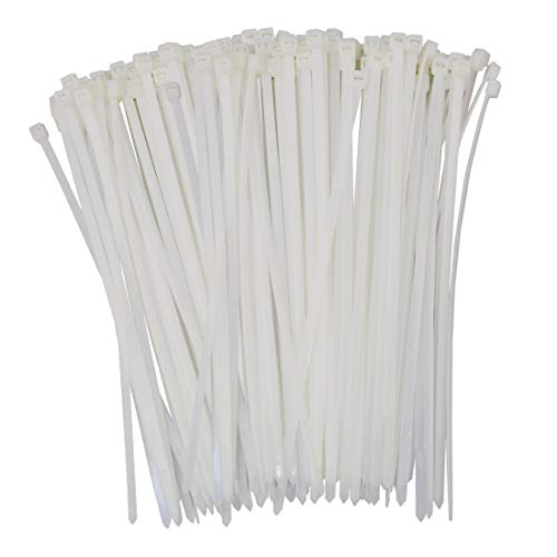 Heavy Duty Zip Ties UV Resistant White 8 Inch Wide 4.8mm Nylon Self-locking Cable Ties 100Pack Office Organizer Garden Ties