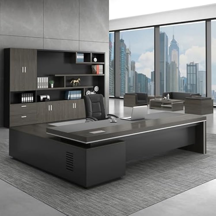 Modern Executive Desk Large Sturdy Writing Table Corner Standing Office Desk Luxury L Shaped Executive Setup Computer Desks Storage Furniture