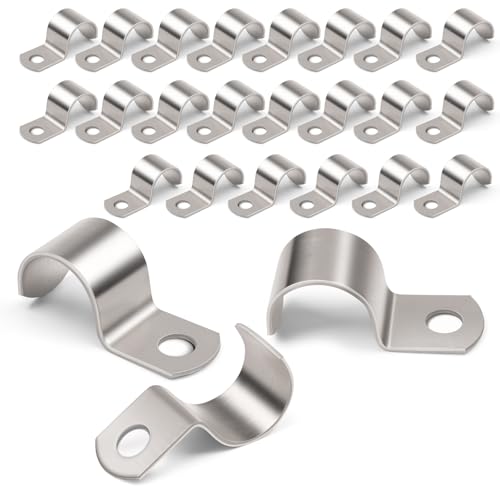 YUUTIAL 25 piezas 20mm abrazaderas de sujeción-abrazaderas de cable de alto rendimiento de un solo orificio de metal，abrazaderas de cable de metal para diámetros de tubería
