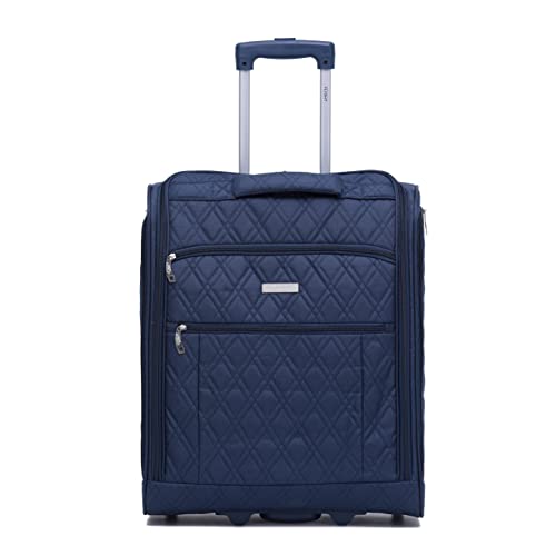 Flight Knight 56x45x25cm easyJet & British Airways Large Carry On Approved & Tested Maximum Size Hand Luggage Case - 2 Wheels - Ultra Lightweight Durable Soft Case Textile Cabin Suitcase
