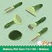Nobleza 6PCS Dog Grooming Kit, Self-Cleaning Slicker Brush with Massage Tips, Dematting Comb for Shedding and Tangles, Ergonomic Bath Brush, Adjustable Handle, Safe for Dog Cat Puppy, Green