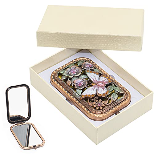 Warmtree Vintage Makeup Mirror Metal Portable Foldable Mirror But...