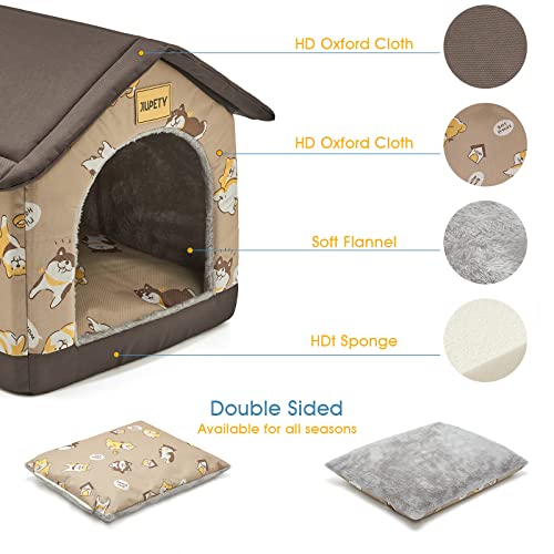 Jiupety Cozy Pet Bed House, Indoor/Outdoor Pet House, S Size For Cat And Small Dog, Warm Cave Sleeping Nest Bed For Cats And Dogs, Brown #TOP1