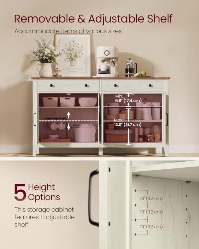 VASAGLE Farmhouse Buffet Cabinet and Coffee Bar Bundle - Image 4