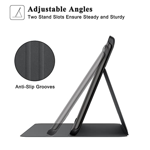 Soke Case Fits Kindle Fire 7 Tablet (12Th Generation, 2022 Release), Premium Protective Light Weight Folio Stand Cover With Auto Wake/Sleep For All-New Amazon Fire 7 Inch Tablet, Dark Black #TOP6
