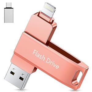 Lncnnk USB Stick 256 GB für Phone MFi-zertifizierter, USB 3.0 Lightning Foto Stick, 3-in-1 Flash-Laufwerk, Externer USB-Speicherstick USB C Backup für iOS/i Pad/Android/PC, Rosa