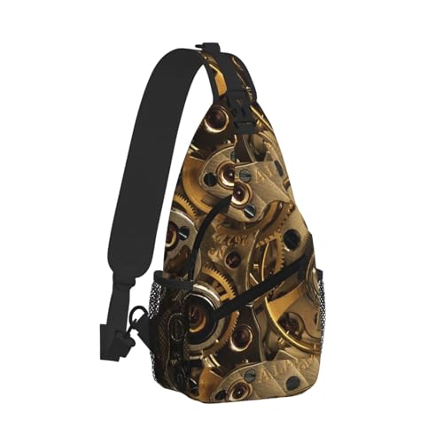 Cross Chest Bag Diagonally-Cool Steampunk Gears Print Durable Hiking Daypacks With Large Capacity For Women Men2