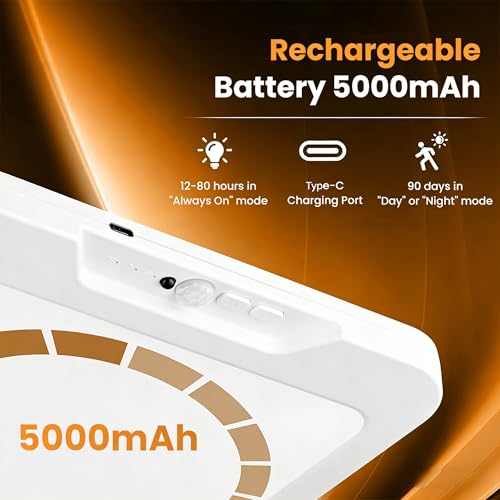 Image of ELEPHANTBOAT 8.4'' Motion Sensor LED Light, Sensor Light for Home Indoor, Rechargeable Ceiling Light with Remote, USB Cordless Wall Mounted Lamp with Magnetic Backing for Living Room