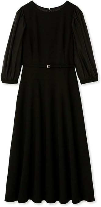 Amazon.co.jp: [セルフォード] ベルト付きシアースリーブワンピース  