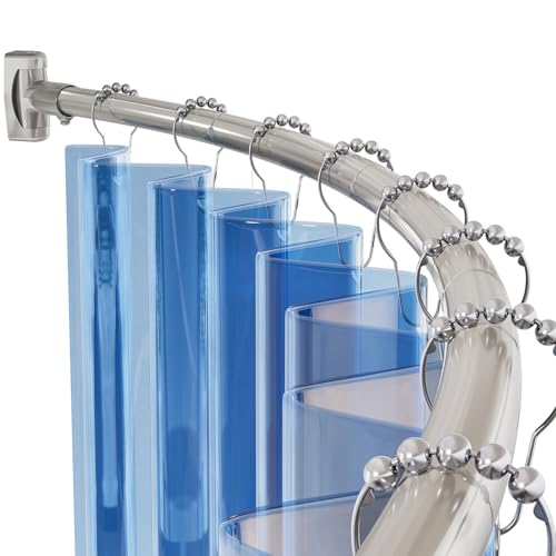 AmazerBath 20-84 Inches Arched Curved Shower Curtain Rod, Heavy Duty Shower Rod Rust Proof Bathroom...