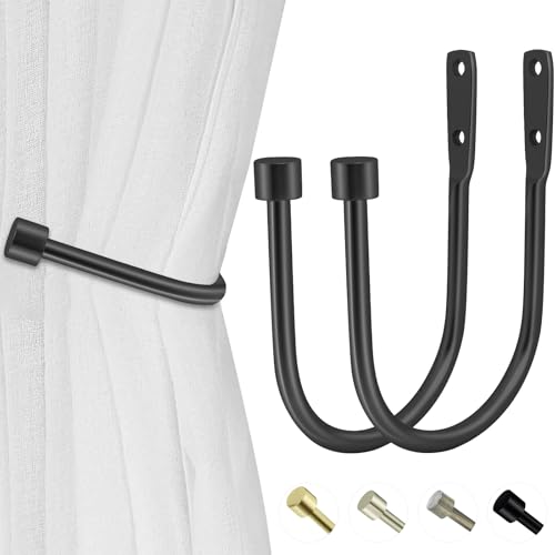 Lot de 2 embrasses de rideaux en métal faites à la main pour mur, embrasses de rideaux en laiton antique pour rideaux, fenêtre, décoration d'intérieur