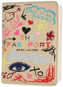 Marc Jacobs Women's The Punk Scribble Passport Case, Beige Multi,...