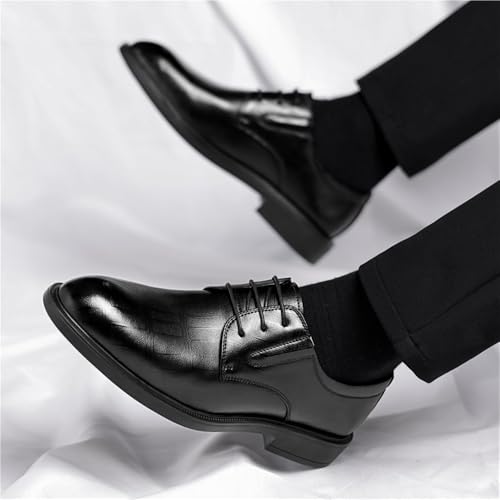 Men's Lace up Elevator Leather Dress Shoes Four Seasons Business Comfortable Office Wedding Groom Casual Work Footwear2