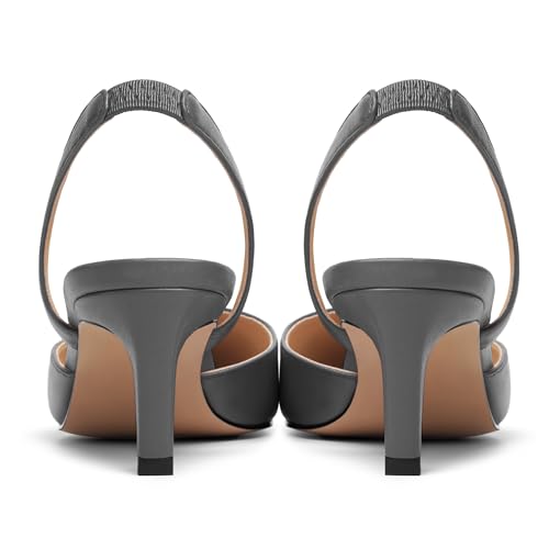 Womens Pointed Toe Slip On Dress Slingback Evening Matte Kitten Low Heel Pumps Shoes 2.2 Inch4