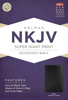 Imitation Leather NKJV Super Giant Print Reference Bible, Black Imitation Leather Book
