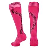 Softball Socks for Women Girls Youth Multi-sport Athletic Socks Neon Pink Medium