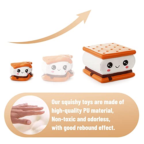 Anboor Squishies Smore Chocolate Sandwich Biscuit Jumbo Squishy Slow Rising Squeeze Toys Stress Relief Kawaii Soft Gift Collection (1 Pcs)