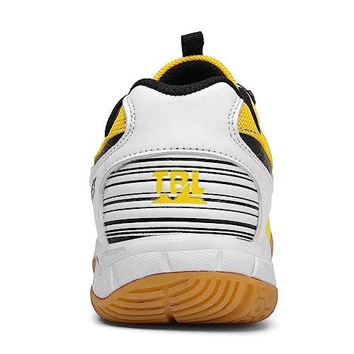 Zapatos de bádminton amarillos NGARY para hombre, calzado deportivo con perilla de ajuste rápido 5