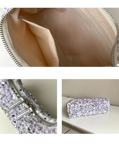 MZSKLW Sac à Paillettes Petits Sacs à bandoulière à Paillettes for Femmes, Sacs à Main et bourses de styliste de fête, Sac sous Les Bras pour Lady Girl Evening Wedding Party(Blue) – vue 7