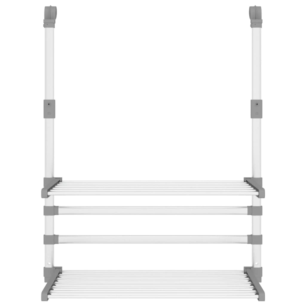 Wäschetrockner für Balkon 54x25x42 cm Aluminium, faltbar und ausziehbar, platzsparender Trockenständer für Bad, Wohnung, Keller, Camping, mit Türhaken, ideal für Kleidung Handtücher Socken