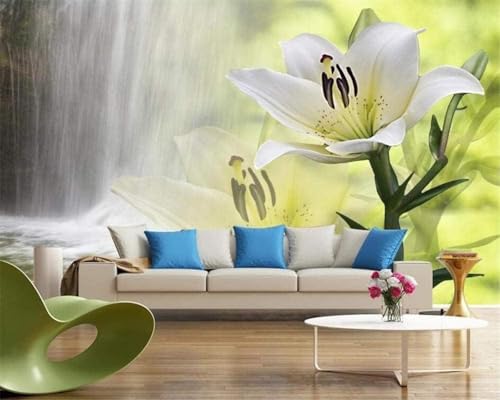 Tzxztt Abstracto Cascada Estéreo Flor Arte Moderno Papel Pintado 3D Seda Texturizada Primera Calidad Neutros Material Ideal Para SalóN Dormitorio-300cm×210cm