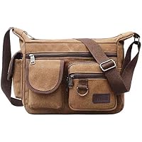 BOMKEE Bandolera Hombre Lona Bolsa de Mensajero Práctico Bolsas